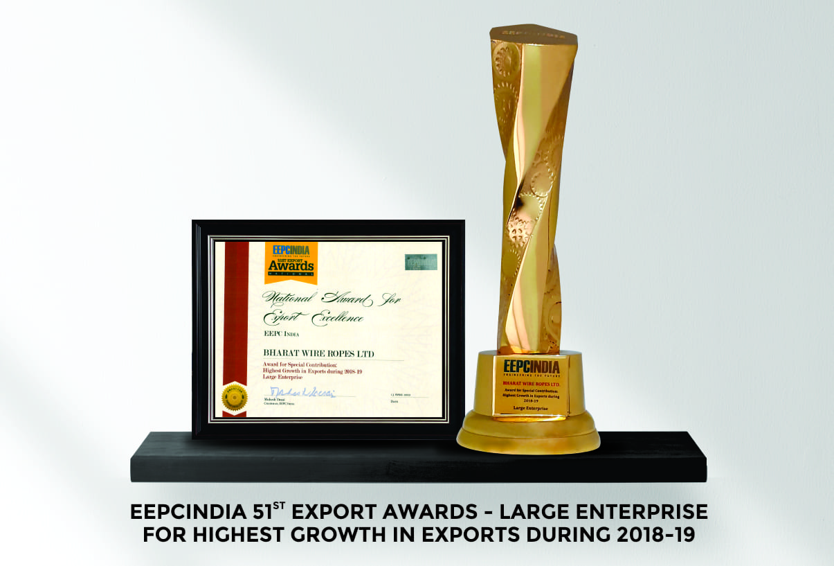 EEPCINDIA 51ST EXPORT AWARDS – LARGE ENTERPRICE FOR HIGHEST GROWTH IN EXPORTS DURING 2018-2019