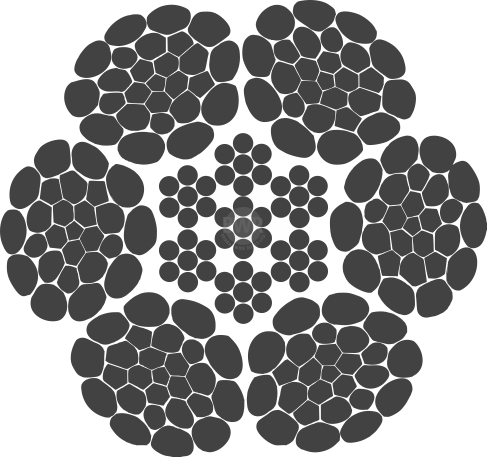 INDIROPE - 6x26WS(10-5+5-5-1) + IWRC (Swaged Rope)