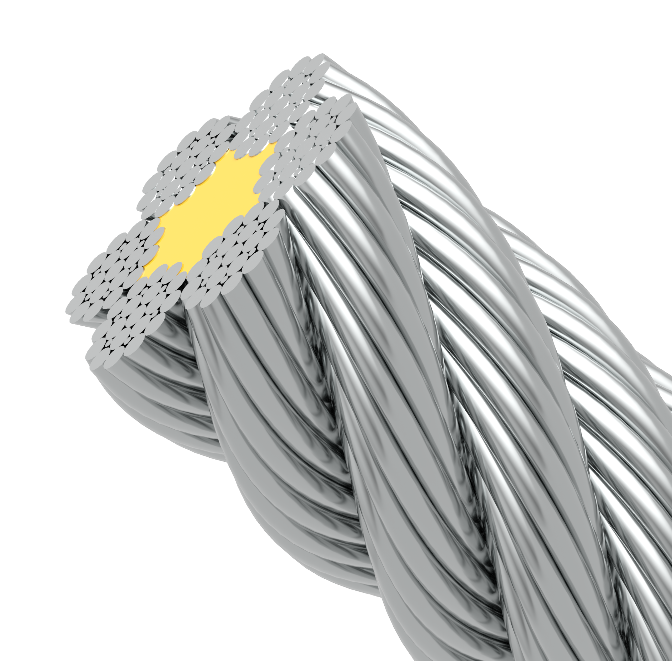 Elevator Wire rope INDIROPE - 625F + FC 6x25F (12-6F + 6-1)